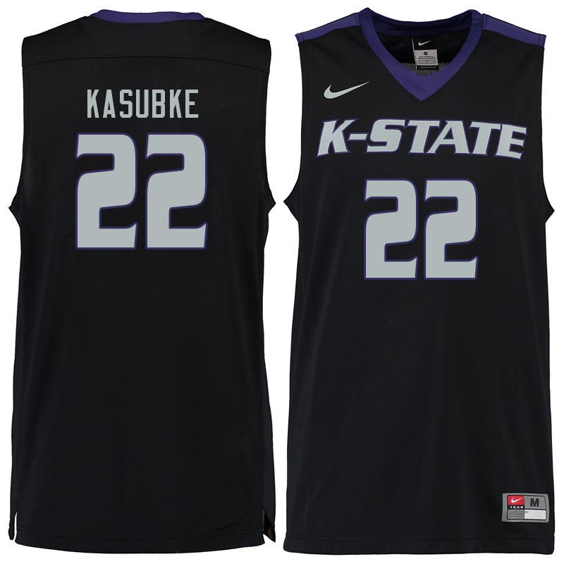 Men #22 Luke Kasubke Kansas State Wildcats College Basketball Jerseys Sale-Black